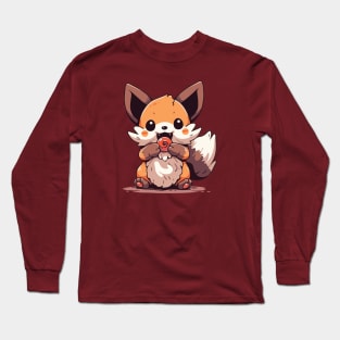 Fox eating a hard candy Long Sleeve T-Shirt